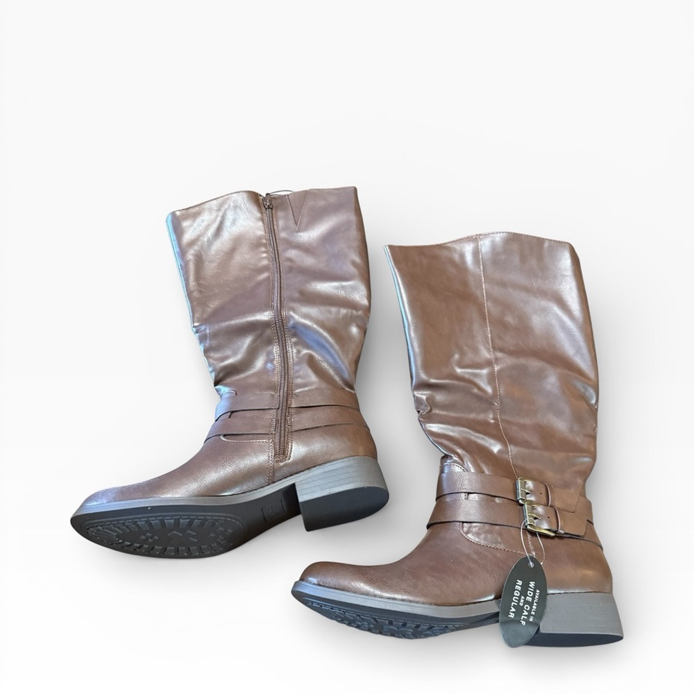 Style & Co Maliaa Brown Buckled Riding Boot Size 8.5